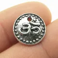 15mm silberner Om-Symbol-Anhänger für DIY-Schmuckherstellungszubehör - Om-Symbol Anhänger / 10er Pack / Antiksilber