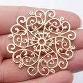 55x52mm Gold Mandala-Filigran-Blumenanhänger für DIY-Schmuckherstellungszubehör - KC Gold (D12096)