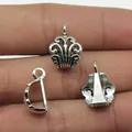 Vintage 12x17mm antique silver ornate floral jewelry connectors for handmade crafts - Antique Silver