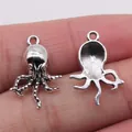 Antique silver octopus pendant charm for DIY jewelry making 15x21mm - Octopus Shape (B14629) / 10 Pieces Pack / Antique Silver