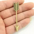 Bronze arrow pendant for DIY handmade jewelry making and craft projects, 64x11mm - 10 Pieces/Pack / Antique Bronze