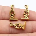 Vintage gold microscope pendant in zinc alloy measuring 21x11mm for jewelry making - Antique Gold (D15097)