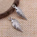 Pendentifs en forme de conque en argent vintage pour bijoux faits main, thème marin - Argent antique