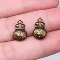 Antique bronze fortune bag charms with Fu character for DIY jewelry making 10x15mm size - Antique Bronze