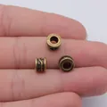 Antique bronze dreadlock hair beads with engraved scroll patterns for DIY jewelry making - Engraved Large Hole Bead (A14134) / Antique Bronze (A14134)