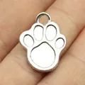 Antique silver cute dog paw print charm pendant for DIY jewelry making alloy accessories - Dog Paw Pendant (B10096) / Antique Silver