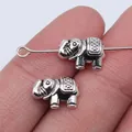 Retro 12x9mm elephant charms for DIY jewelry making, antique silver finish. - Antique Silver