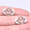 Antique silver 23x19mm Ajna Chakra charms with OM symbol in zinc alloy for yoga jewelry - Ajna Symbol (B16384) / Antique Silver