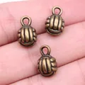 Set of three vintage bronze 10mm volleyball pendant charms for DIY jewelry making - Antique Bronze (A10404)
