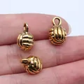 Antique golden 3D volleyball ball pendant charm for DIY sports jewelry making accessories - Antique Gold (D10595)
