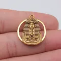 23mm vintage αντίκα χρυσό Αιγύπτιος Φαραώ Τουταγχαμών μενταγιόν για κατασκευή κοσμημάτων - Αντίκ Χρυσό