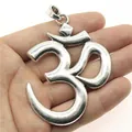 Grote 75x56mm antiek zilveren Om Yoga symbool hanger voor DIY kleding accessoires - Extra Grote OM Yoga Symbool Hanger (B13465) / Antiek Zilver