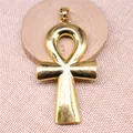 Großer goldener Ankh Ägyptisches Kreuz Anhänger 80x42mm für DIY Schmuckherstellungsprojekte - Altgold