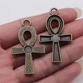 Vintage bronze Ankh cross pendant for DIY jewelry making, 27x47mm size antique finish - Ankh Cross (A12914) / Antique Bronze