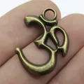 Antikbronze Legierung Om Yoga Symbol Anhänger für DIY Schmuckherstellung 28x22mm - OM Anhänger (A11273) / 10er Pack / Antikbronze