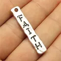 Antiksilberner Faith-Anhänger für DIY-Schmuckherstellung, 39x7 mm Metallanhänger - Antiksilber