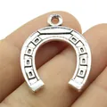 Vintage antique silver alloy horseshoe charm for DIY jewelry making 30x24mm - 10 Pieces Pack / Antique Silver