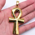 Colgante grande de cruz egipcia Ankh dorada vintage para accesorios joyería DIY - Oro antiguo