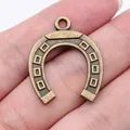 Vintage antique bronze horseshoe alloy pendant charm for DIY jewelry making 30x24mm - 10 Pieces Pack / Antique Bronze