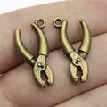 Vintage bronze-toned miniature pliers charms for DIY jewelry making and craft projects - 10 Pieces Pack / Antique Bronze