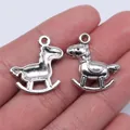 Breloques cheval à bascule en argent antique pour bijoux DIY, pendentifs en alliage - Pendentif Cheval à Bascule (B12552) / Argent antique