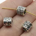 Antik-silberne 8x8x8mm Großlochperlen mit Herzgravur für die DIY-Schmuckherstellung Handwerk - Herz Großlochperle (B13912) / Antiksilber