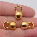 Golden mini kettlebell charm pendant for fitness jewelry DIY crafts, 18x11x11mm size - Antique Gold (D10842)