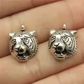 Vintage antique silver tiger head alloy charms 18x13mm for DIY jewelry making pendants - Tiger Head Style / Antique Silver