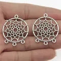 Vintage silver zinc alloy dreamcatcher jewelry connectors for DIY earring making - Dream Catcher Connector Style (B14134) / Antique Silver