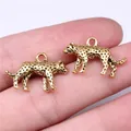 Colgante de leopardo en oro antiguo para accesorios de creación de joyas DIY arte - 24x15mm / Oro antiguo