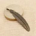 106mm große Feder-Anhänger aus antiker Bronze für handgefertigten DIY-Schmuck - Antikbronze