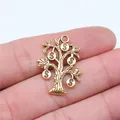 Golden dollar sign money tree charm 29x22mm for DIY jewelry necklace and bracelet - Money Tree Style (D10551) / Antique Gold