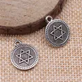 Antique silver 15mm Star of David charm pendants for DIY jewelry making craft supplies - Antique Silver