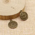 Vintage bronze-colored 15mm Star of David pendant charms for DIY jewelry making - Antique Bronze