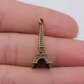 Miniature antique bronze 3D Eiffel Tower charm for DIY jewelry making and pendants - 3D Tower Style (A14082) / Antique Bronze