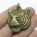 Large bronze tiger head charm pendant for DIY jewelry making accessories 45x34mm - Antique Bronze