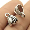 Conector de colgante de plata antigua para accesorios de joyería y collares hechos a mano - Conector (B10470) / Plata antigua