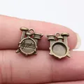 Vintage antique bronze zinc alloy drum set musical charm for DIY jewelry design - Drum Set Pendant (A14266) / Antique Bronze