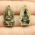 Αντίκες χάλκινο μενταγιόν Ganesha για την κατασκευή ρετρό κοσμημάτων και χειροτεχνιών - Μενταγιόν Γκανέσα (A12041) / 26x14mm / Αντίκες Χάλκινο