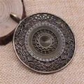Antik-Bronze-Finish Mandala-Muster Rundanhänger für DIY-Schmuckherstellung 68x56mm - Antikbronze
