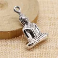 Pendentif Bouddha argent antique 35x23mm pour la fabrication de bijoux DIY - Argent antique