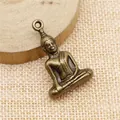 Pendentif bouddha en bronze vintage pour la fabrication de bijoux artisanaux DIY - Bronze Antique