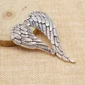 Antique silver 68x46mm angel wing pendant for DIY jewelry making and handmade necklaces - Antique Silver
