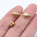 Golden vortex spiral spacer beads 8x8x4mm for DIY jewelry making accessories - Antique Gold