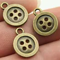Vintage bronzen legering knop bedeltjes voor DIY sieraden maken accessoires 16x12mm - Alleen Hanger (Zonder Ketting) - Knoop / 10 Stuks Verpakking / Antiek Brons
