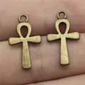 Antike Bronze Ankh Kreuz Anhänger für DIY Schmuckherstellung 22x13mm - Antik Bronze (A11218)