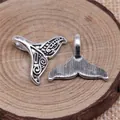 Breloques queue de baleine argent antique pour bijoux DIY, pendentifs animaux 20x17mm - Whale Tail / 20x17mm / Argent antique