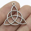 Vintage silver alloy Celtic Knot Triquetra amulet pendant charm for DIY jewelry making, 28mm - 10 Pieces Pack / Antique Silver (B10395)