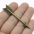63mm vintage bronze arrow charm pendant with detailed engraving for DIY jewelry crafts - Antique Bronze