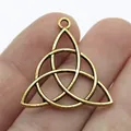 Vintage style 28mm antique gold Celtic knot triquetra amulet charm pendant for jewelry DIY - 10 Pieces Pack / Antique Gold (D10148)